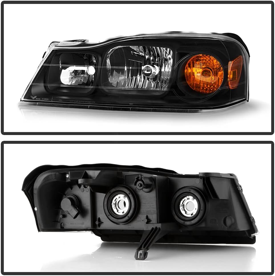 Black Headlights Headlamps Driver + Passenger Side Set X50113