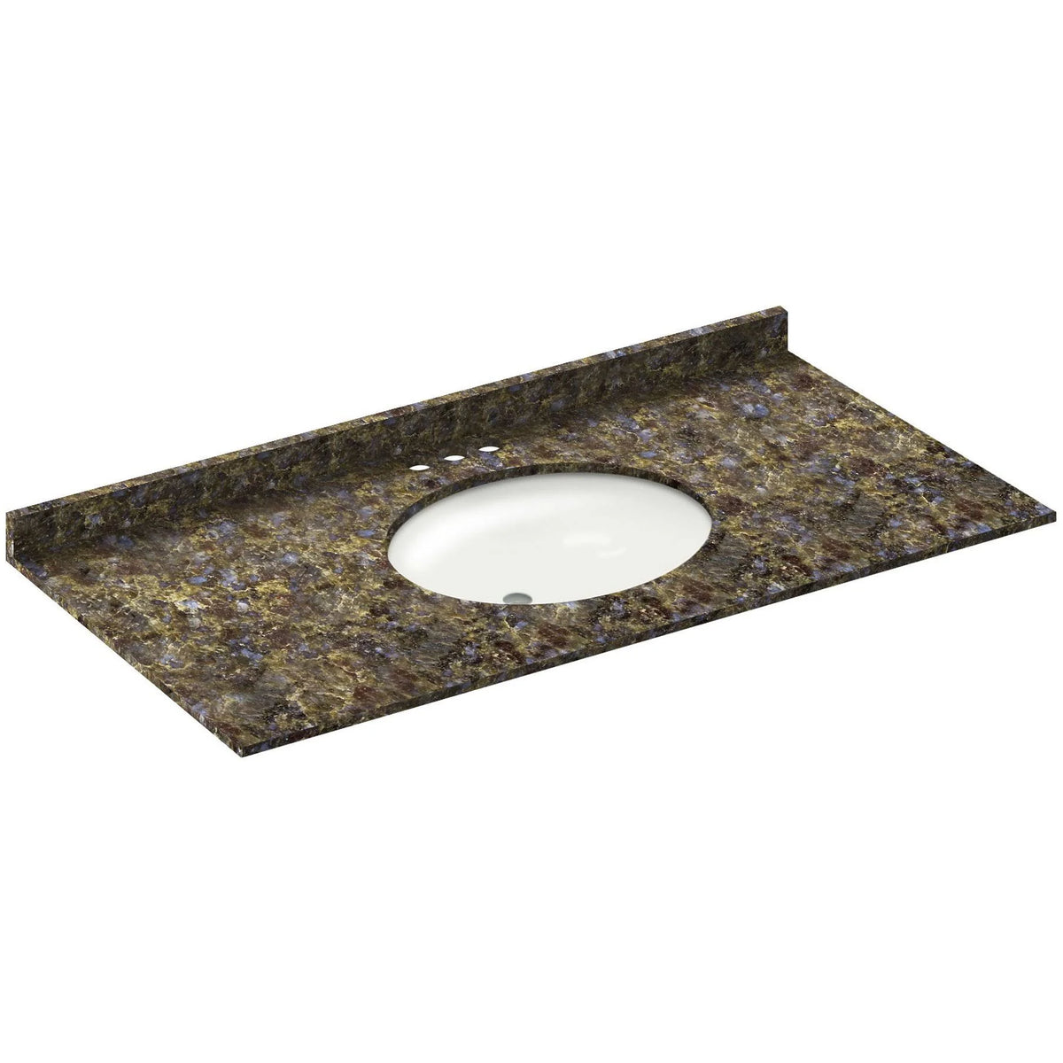Blue 49W 22D Single Vanity Top with Backsplash O2167