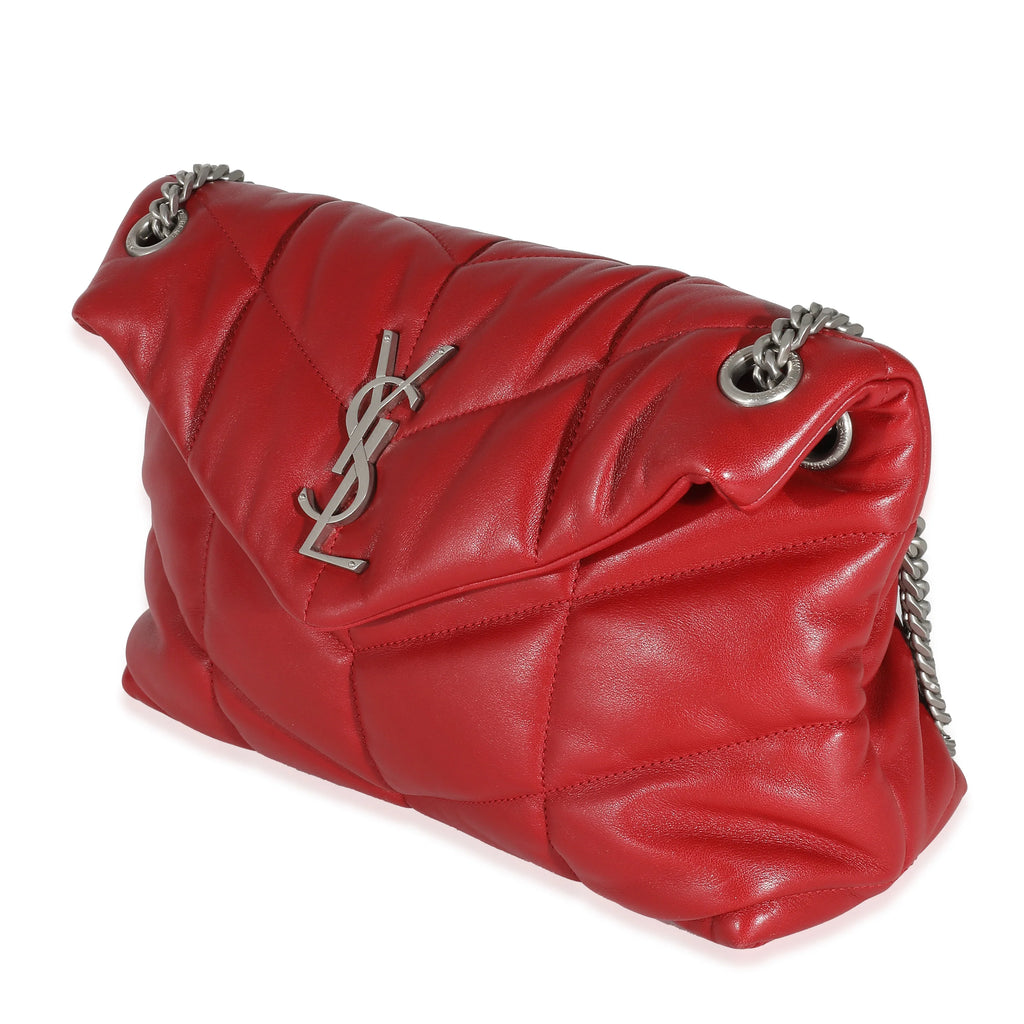 Red Quilted Lambskin Small Puffer A840