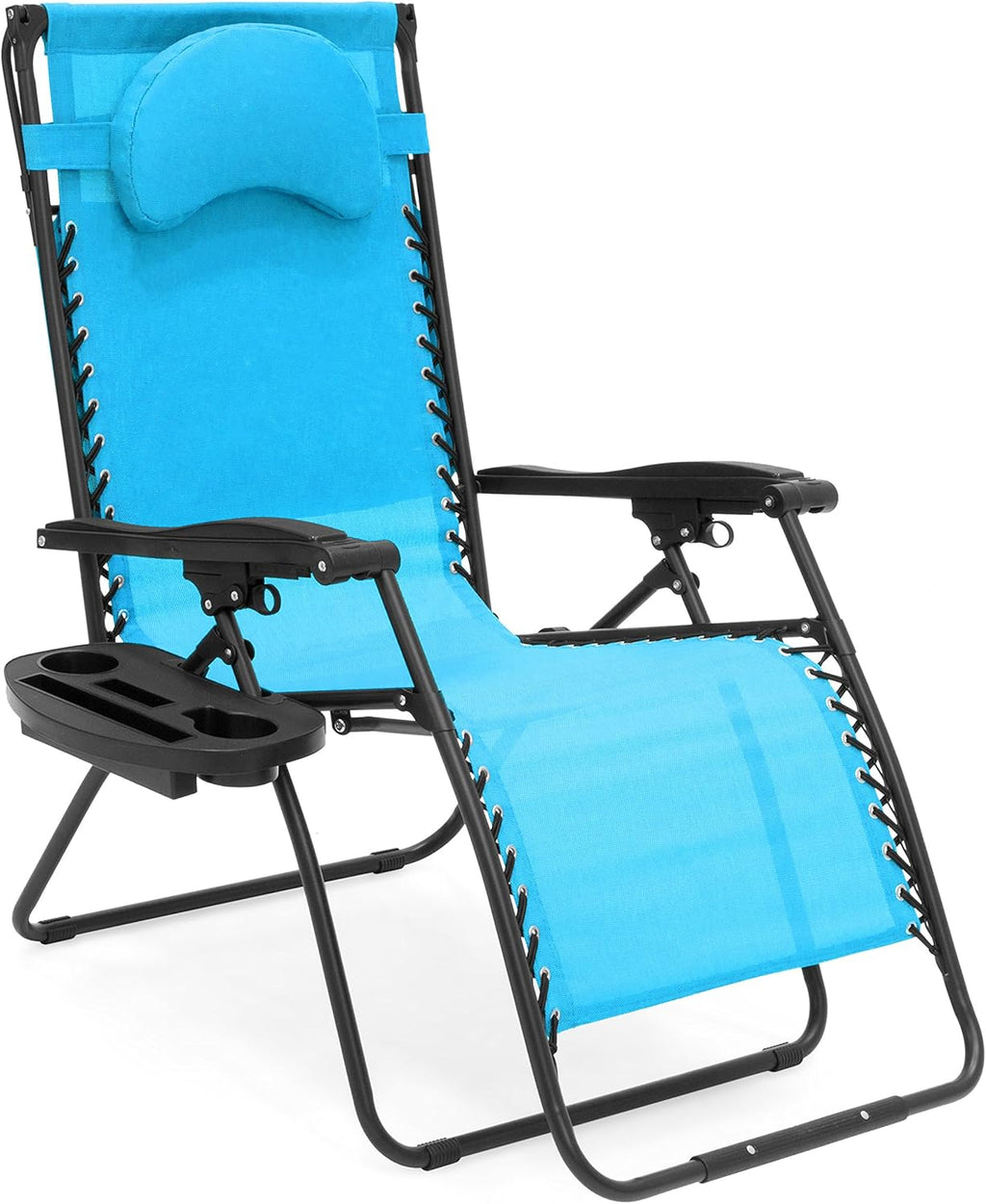 Oversized Steel Mesh Zero Gravity Reclining Lounge Chair with Canopy and Cup Holder U377777