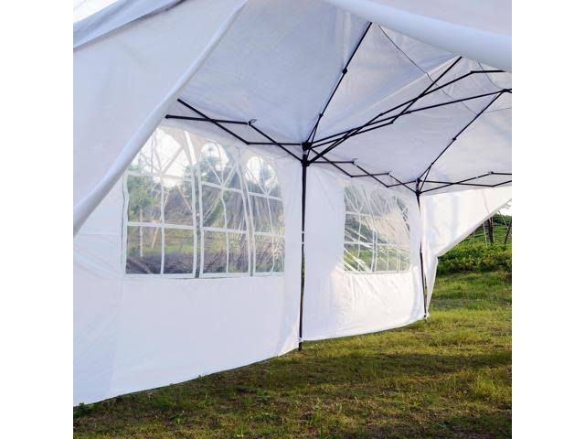10x20 ft Pop Up Canopy Tent with Sides White R58355