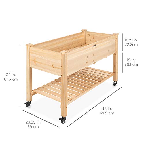 48x24x32-inch Mobile Elevated Wood Planter V849285