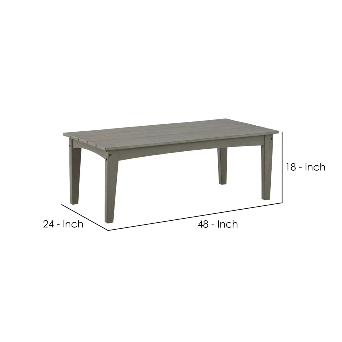 Gray Cocktail Table with Slatted Top and Tapered Legs U892939