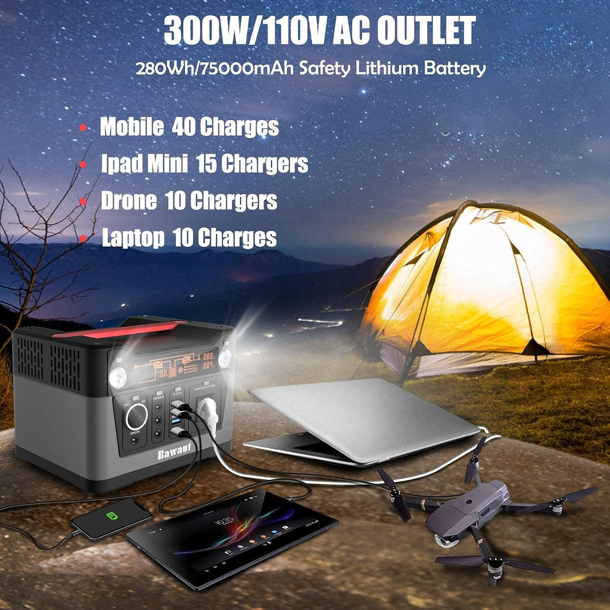 300W Portable Power Station T6199