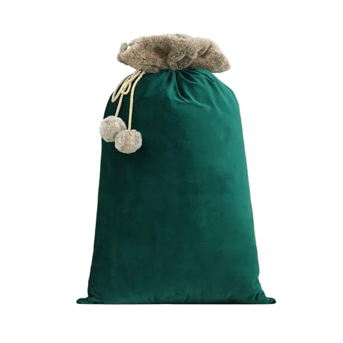 Reusable Drawstring Plush Christmas Gift Bag C838
