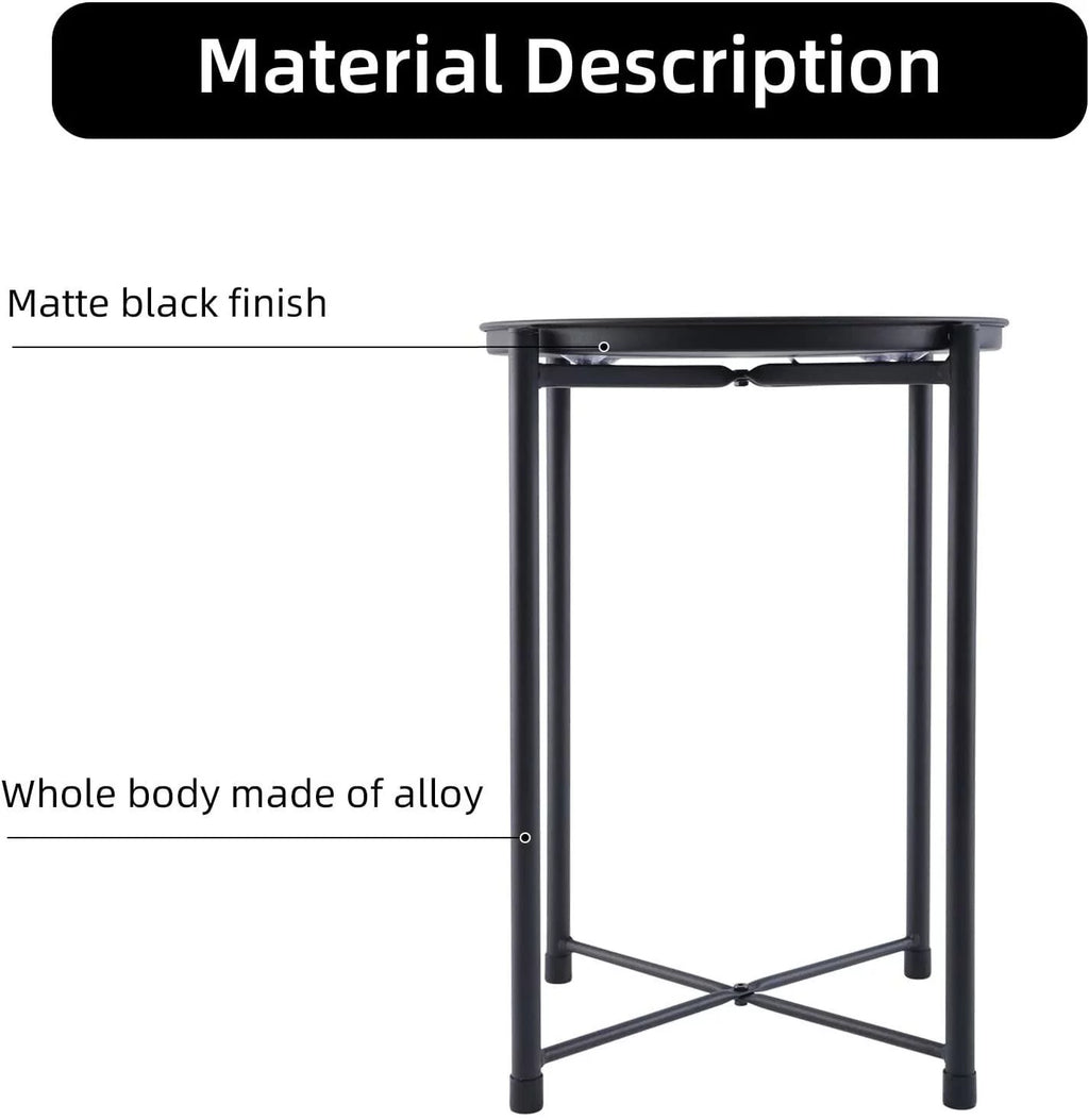 Black Metal Tray End Table Z63908
