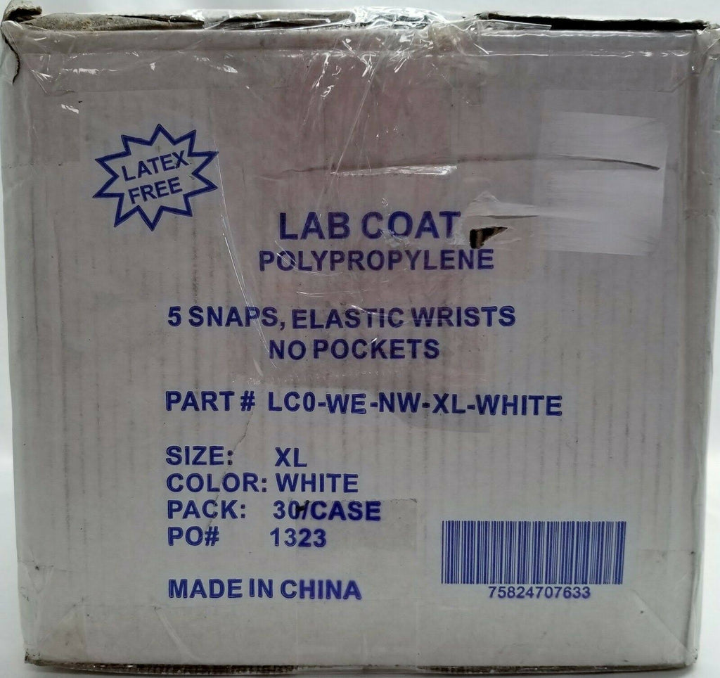 White Polypropylene Lab Coat W13315