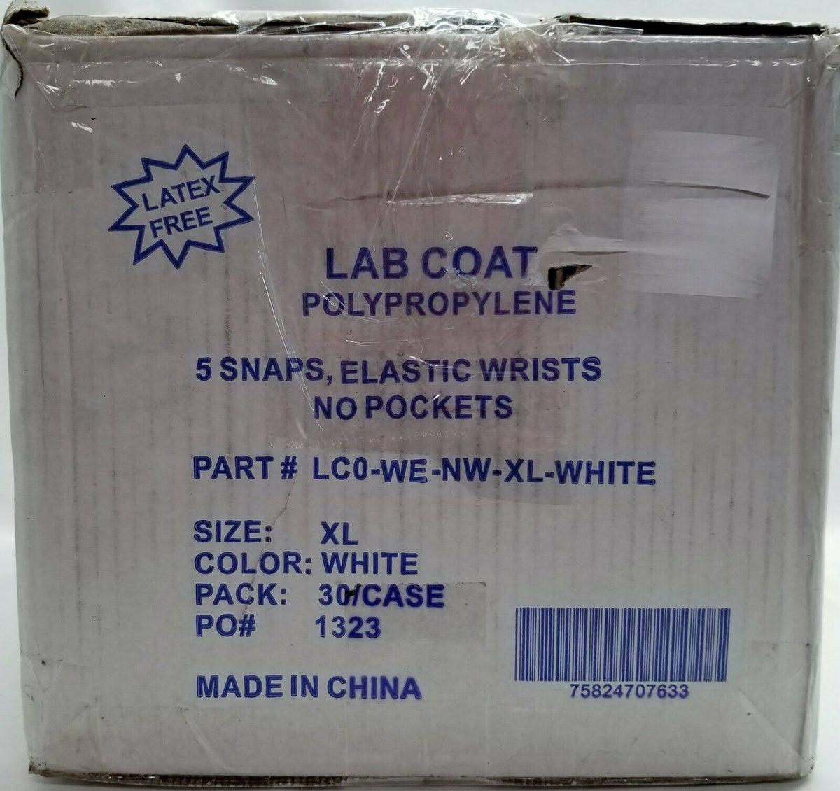 White Polypropylene Lab Coat W13315