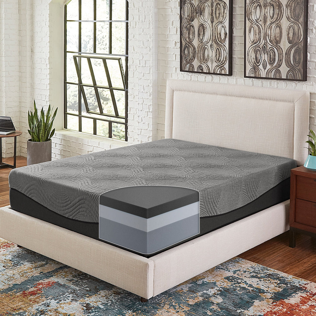 Charcoal 14-inch Memory Foam Mattress King G4980