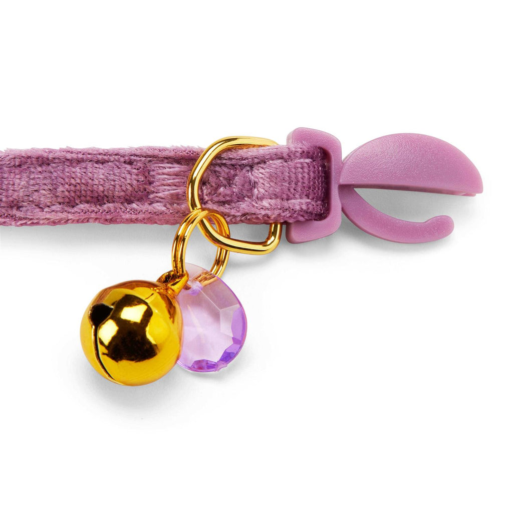 Velvet Adjustable Purple Kitten Collar N120