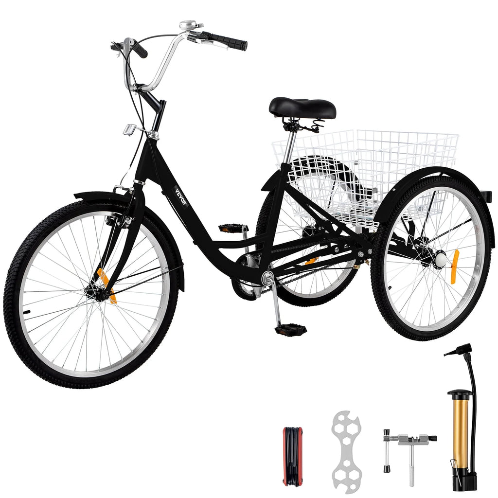 26in 7 Speed Adult Tricycle with Basket O9115