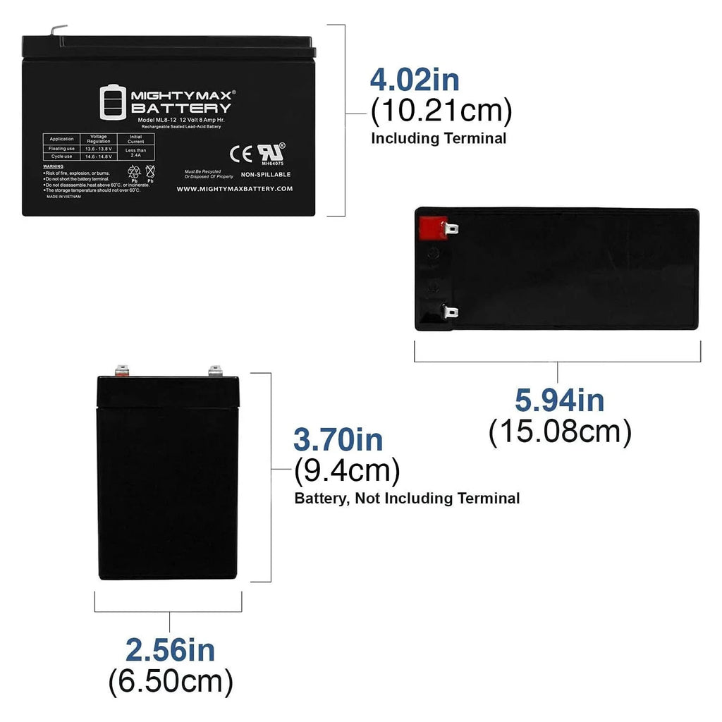 12V 8AH Replacement Battery Y804