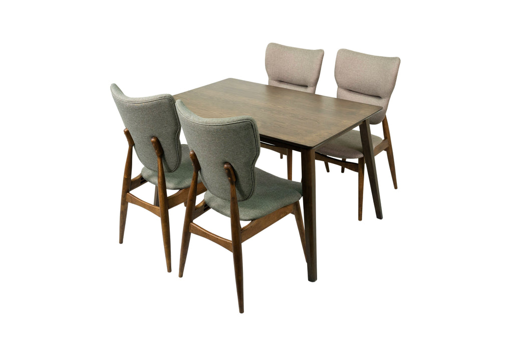 5-Piece Solid Wood Dining Table and 4 Chairs C896