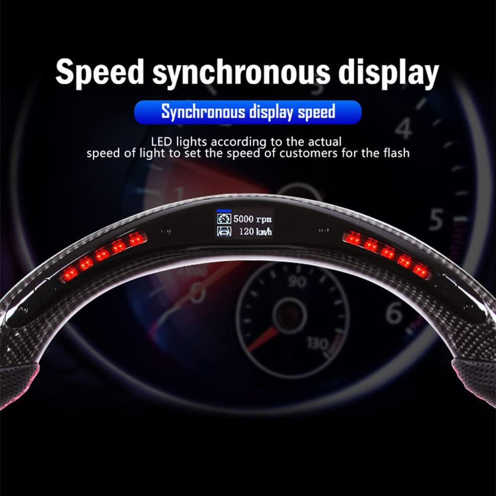 Matte Forged Carbon Fiber LED Steering Wheel Q38440