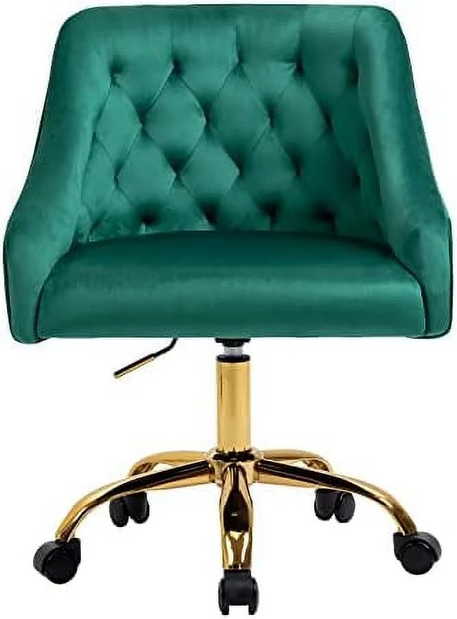 Green Velvet Adjustable Office Chair P3179