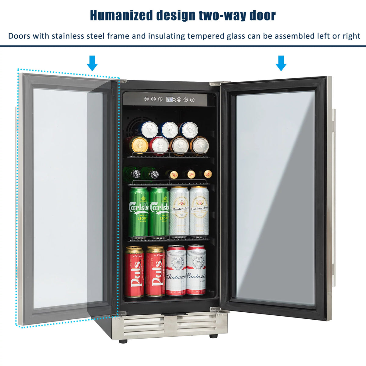 15" Mini Beverage Refrigerator/Wine Cabinet, 120 Cans V77956