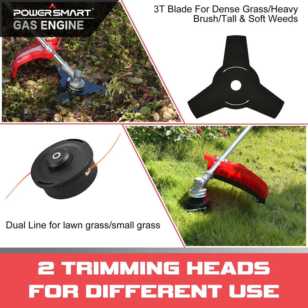 2-Cycle 25.4cc Straight Shaft Gas String Trimmer and Brush Cutter P433