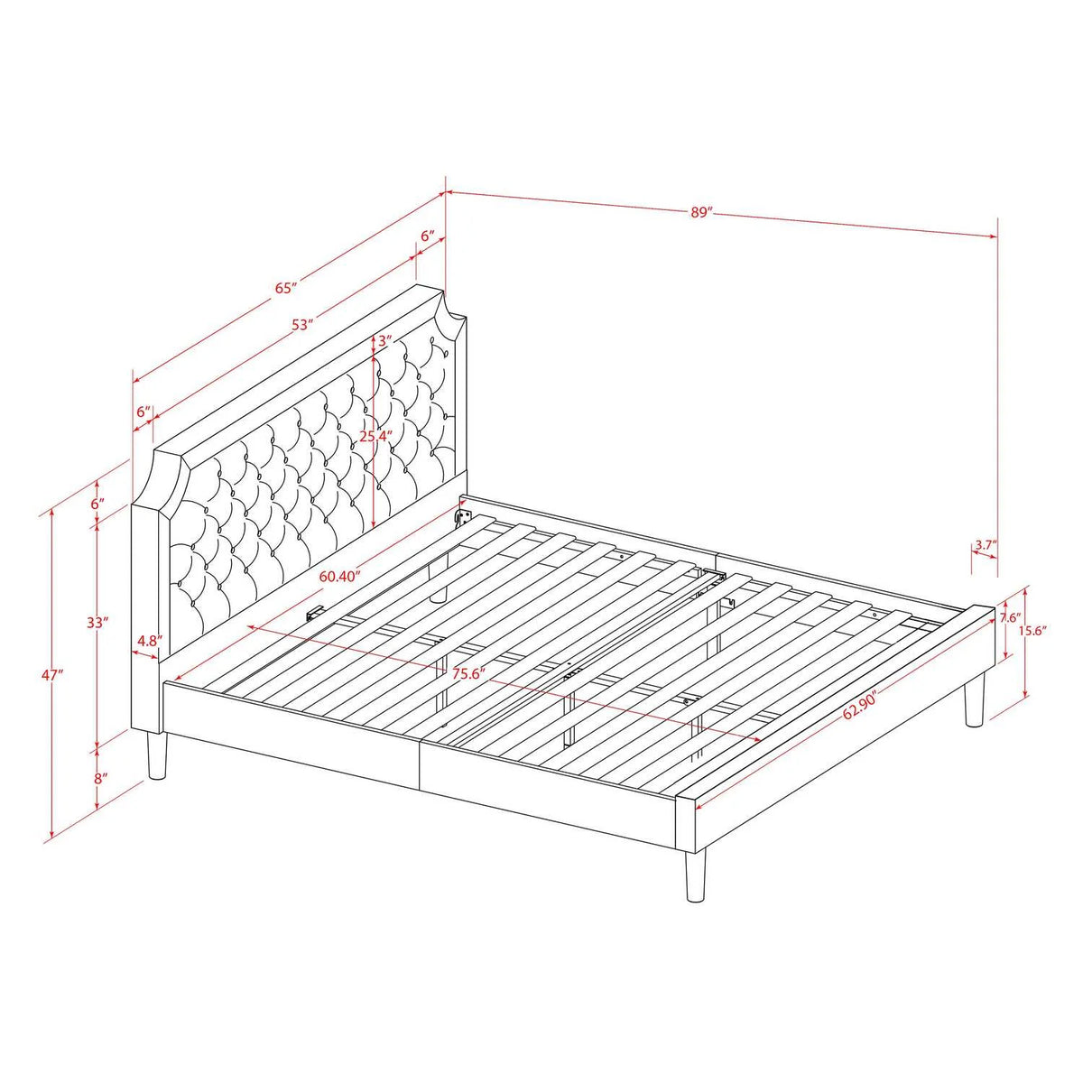 3-Piece Wood Queen Bedroom Set D906857