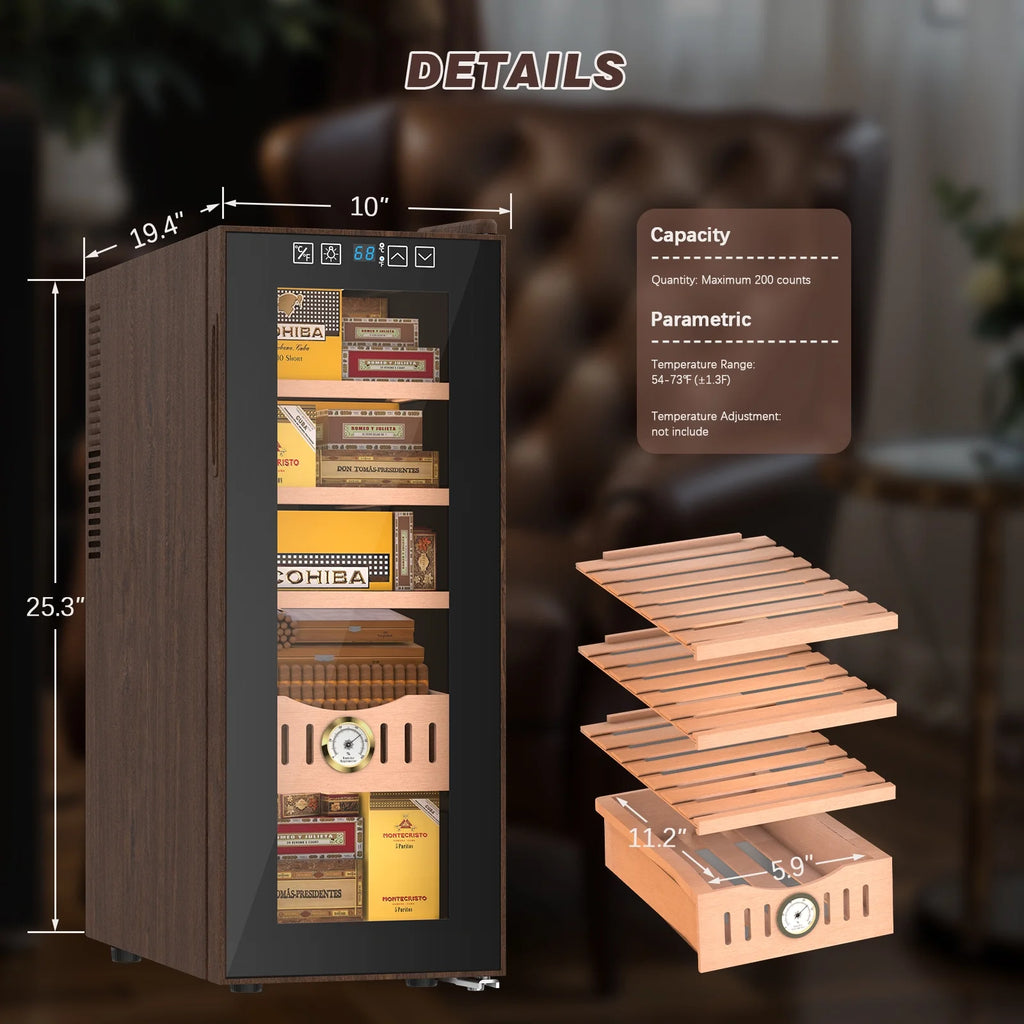 35L Electric Cigar Humidor with Cooling & Humidity Control T72563
