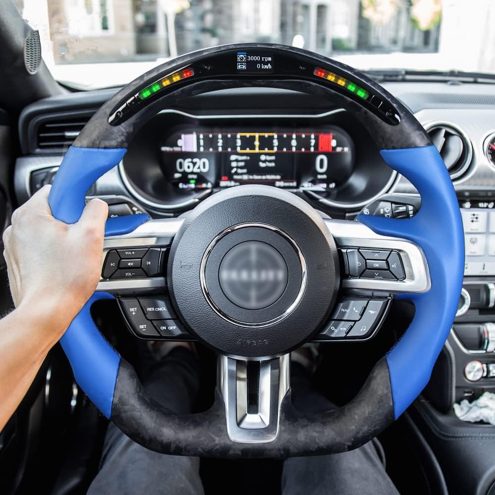 Matte Forged Carbon Fiber LED Steering Wheel Q38440
