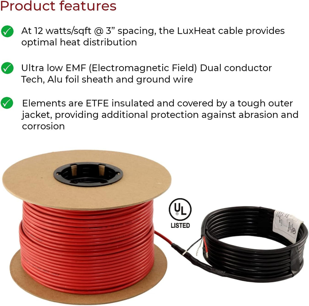 120v Electric Radiant Floor Heating Cable Set with Programmable Thermostat Q1971