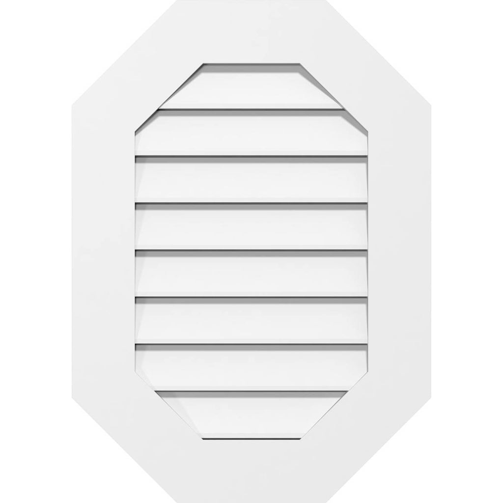 Vertical Elongated Octagon Surface Mount PVC Gable Vent H686713
