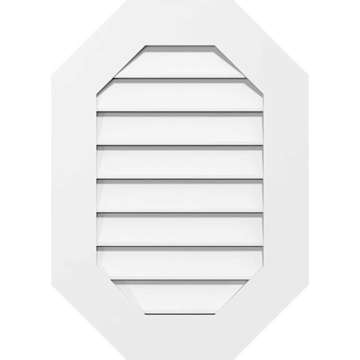 Vertical Elongated Octagon Surface Mount PVC Gable Vent H686713