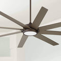 65x22 Modern Ceiling Fan with Light LED Dimmable Remote Oil Rubbed Bronze White Glass Q8391
