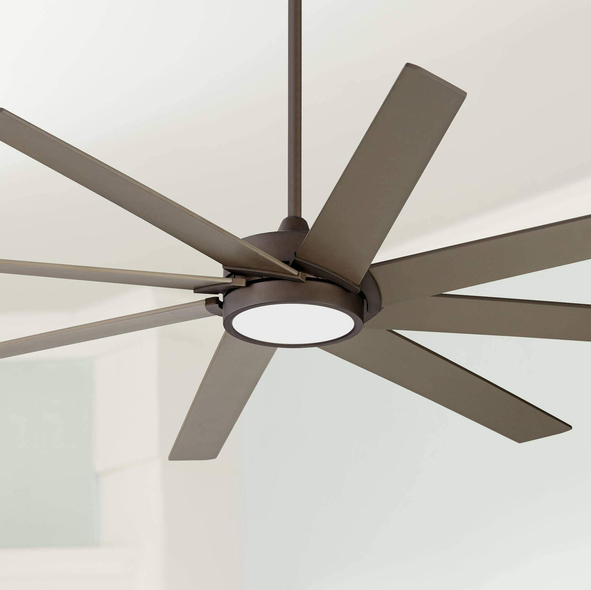 65x22 Modern Ceiling Fan with Light LED Dimmable Remote Oil Rubbed Bronze White Glass Q8391