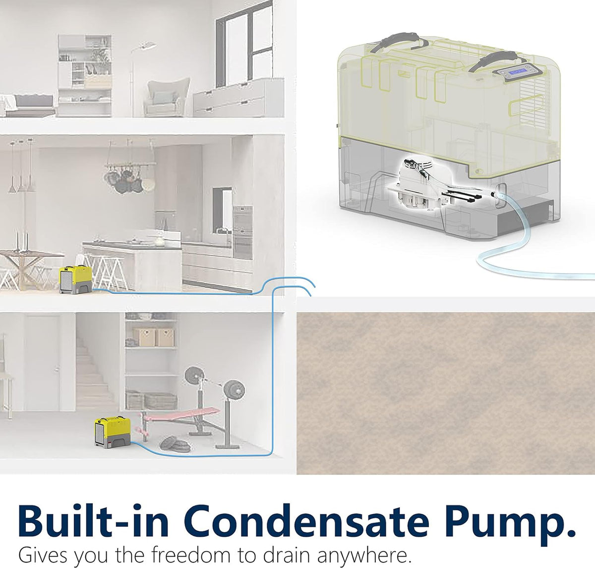 180 PPD Commercial Dehumidifier with Pump Drain Hose A48719