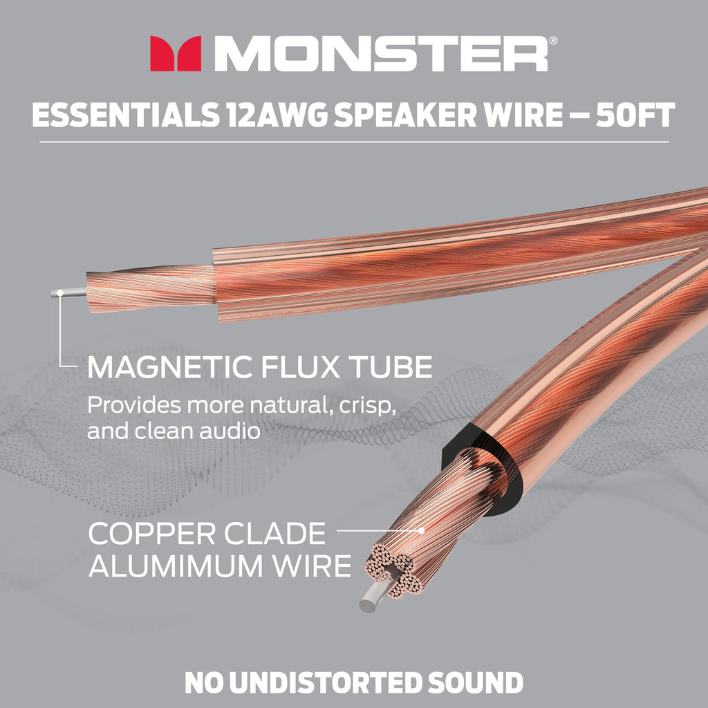 12 Gauge Copper Clad Aluminum Speaker Wire 50 FT Spool U45857