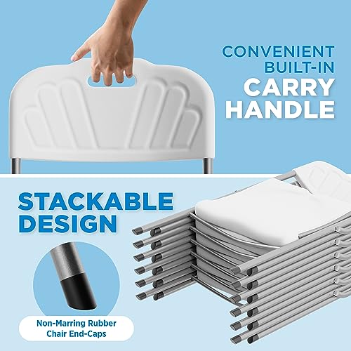 White Set of 2 Plastic Folding Chairs F88316