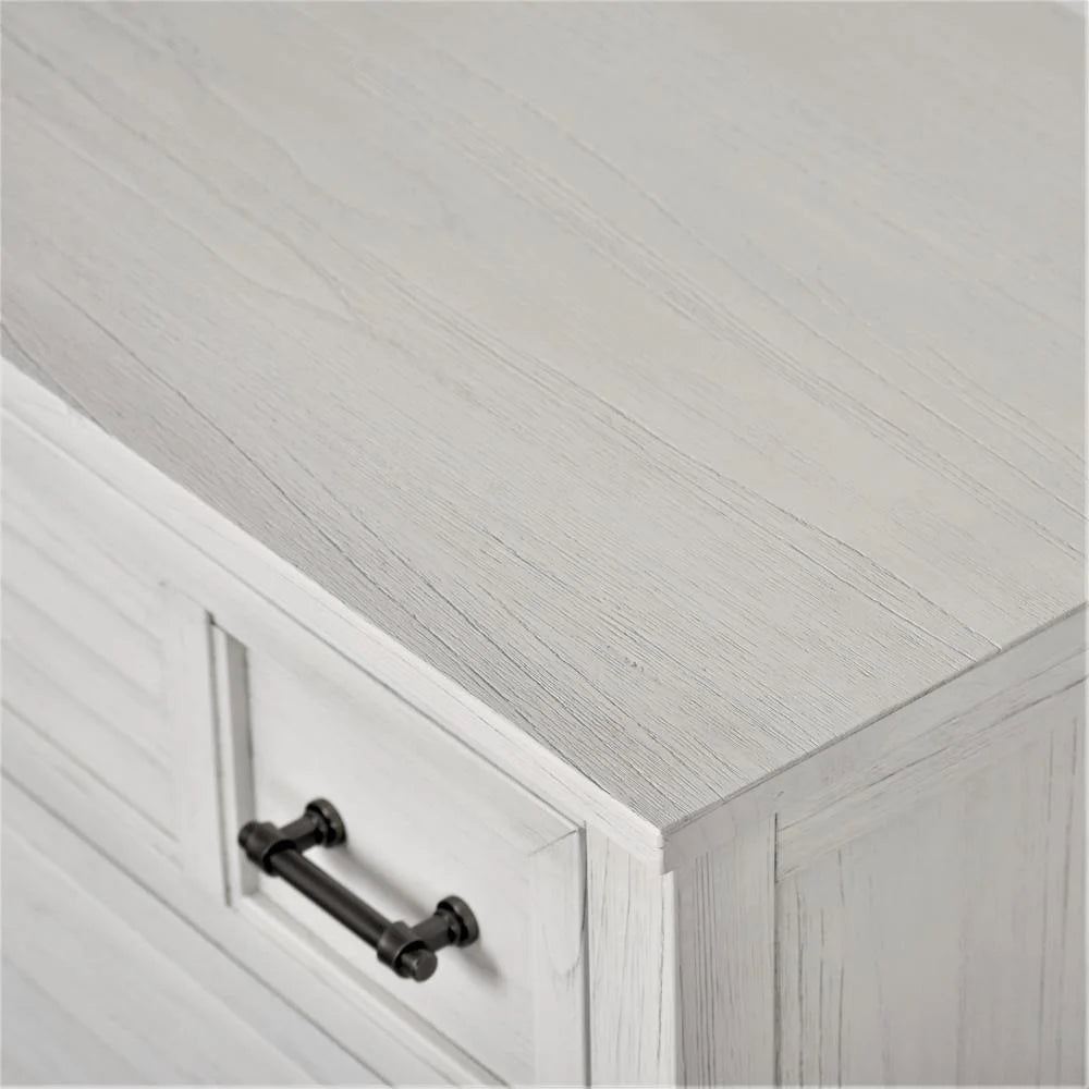 White Wood 5 Drawer Chest P973897