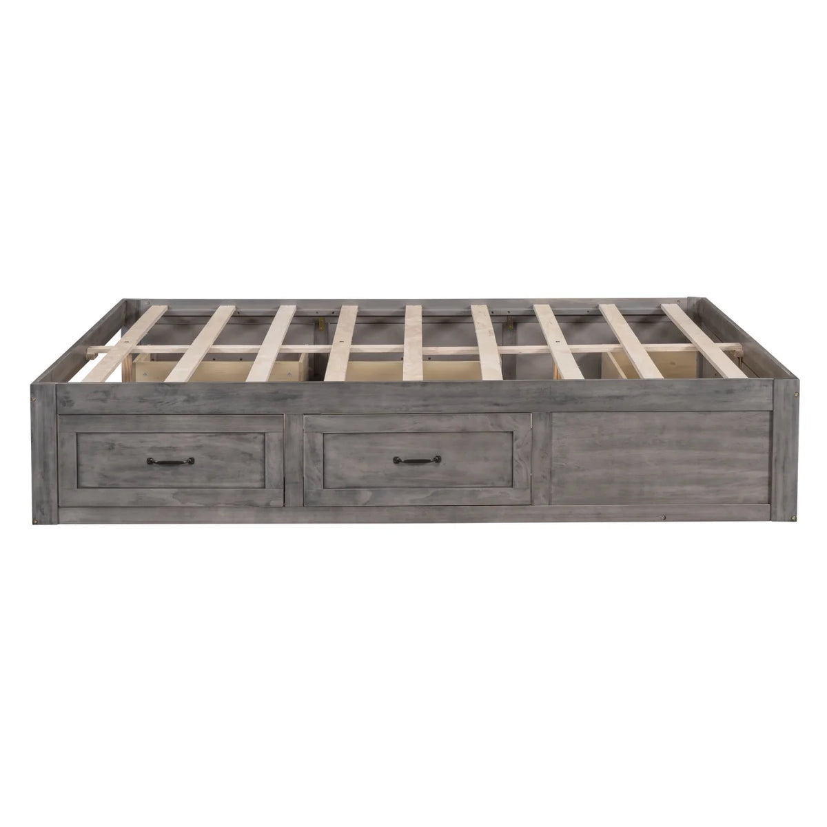 Full Size Wood Captain Bed with 6 Storage Drawers O175