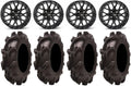 14 Wheels Black 32 Tires 4x137 Bolt Pattern 12mmx1.25 Lug Kit J24484