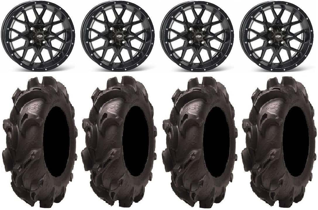 14 Wheels Black 32 Tires 4x137 Bolt Pattern 12mmx1.25 Lug Kit J24484