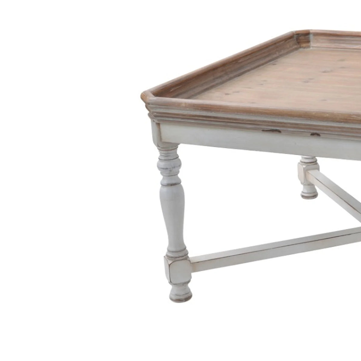 Square Shaped Wooden Coffee Table with Beveled Edges A200