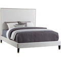 Cream Velvet Full Bed J72467