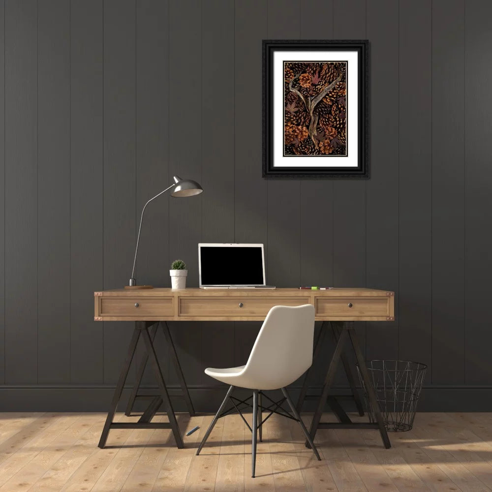 23x32 Black Ornate Wood Framed Art Print A469395