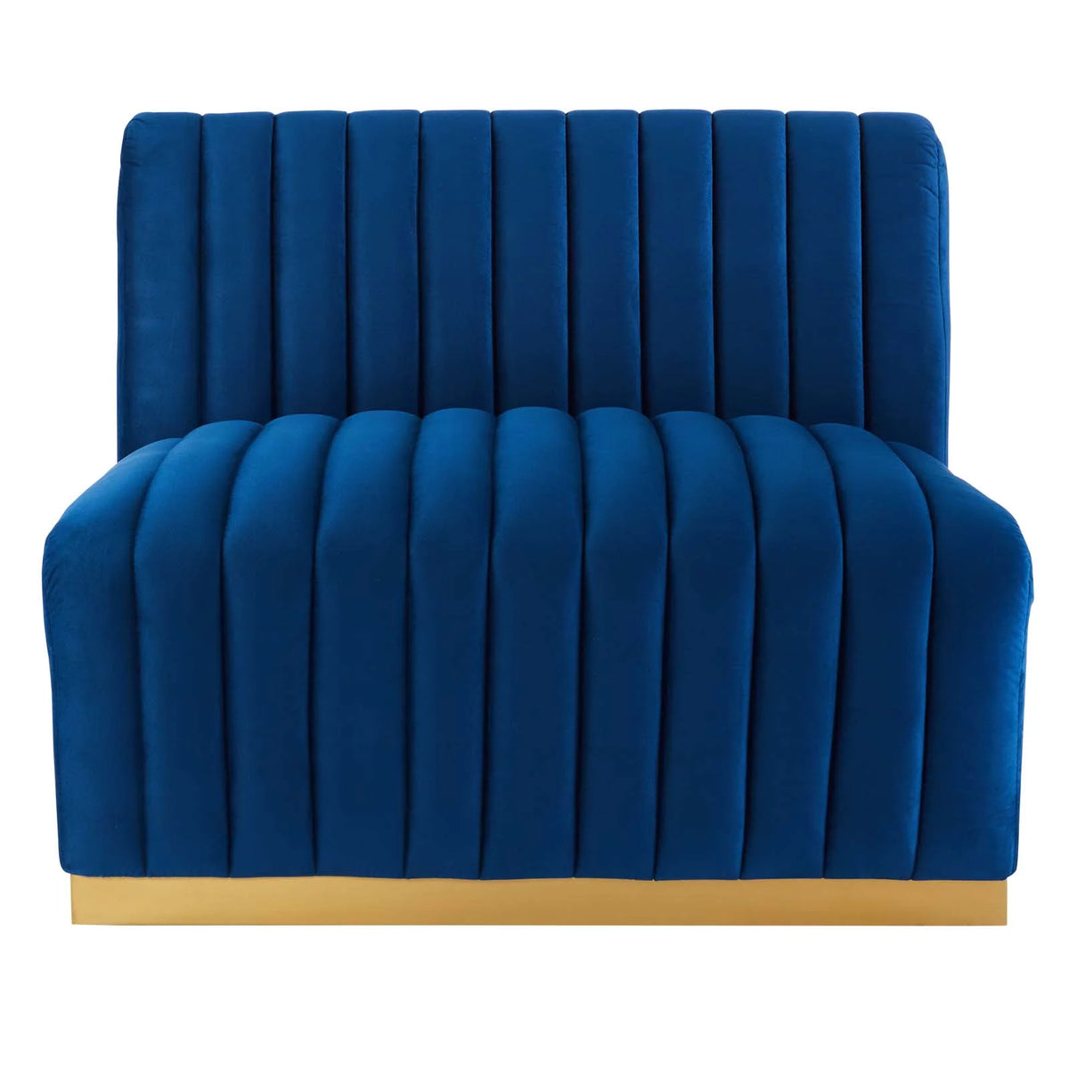 Gold Navy Velvet 4-Piece Sectional L14725