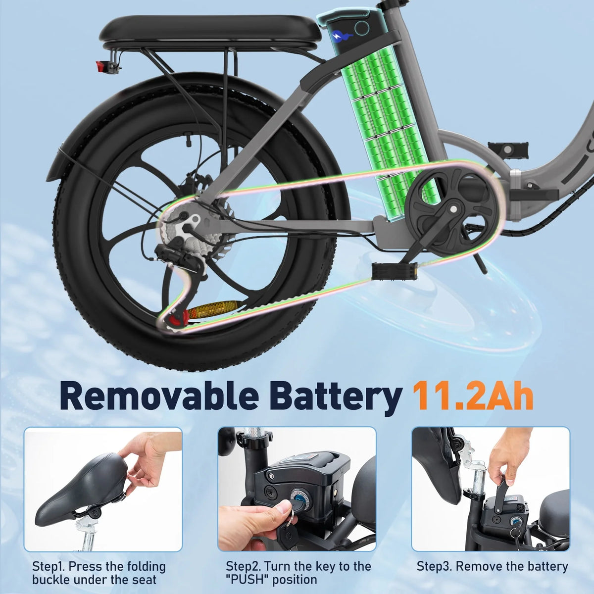 500W Fat Tire Electric Bike 11.2Ah 36V W883