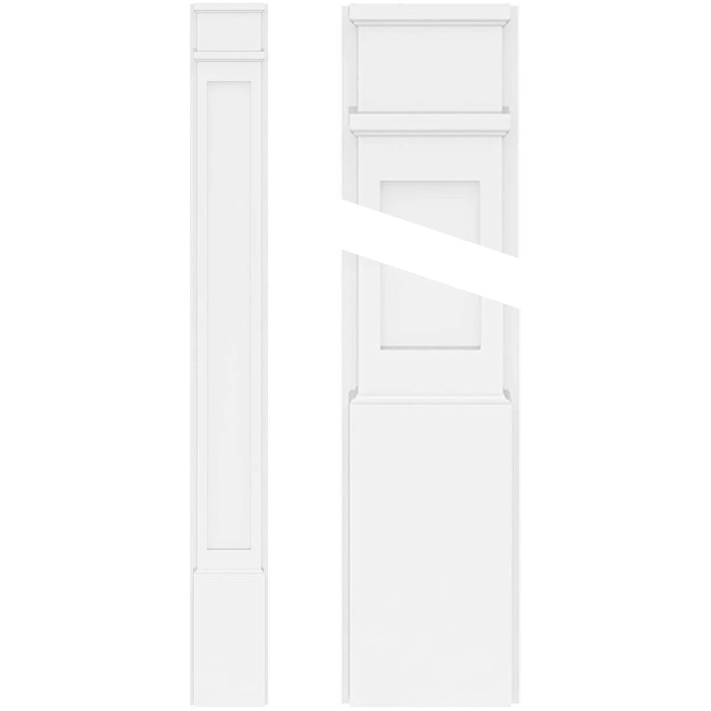 Flat Panel PVC Pilaster with Decorative Capital & Base (Pair) L633