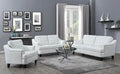 White and Black Faux Leather Upholstered Wooden Sofa Z31171