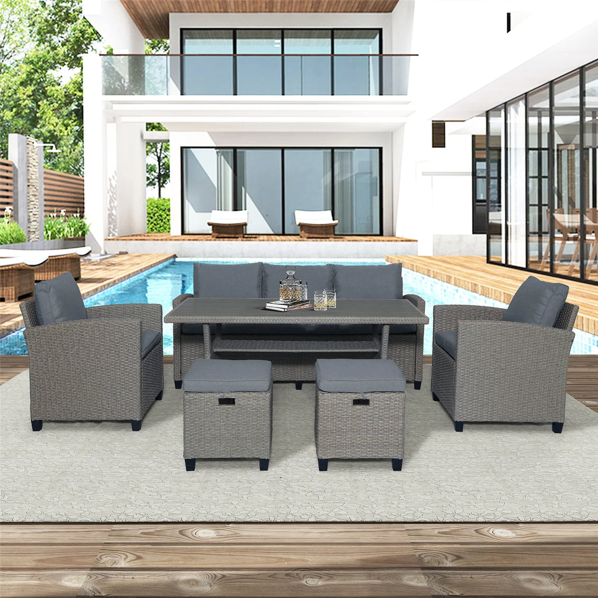 6pcs Outdoor Patio Furniture Set R287618