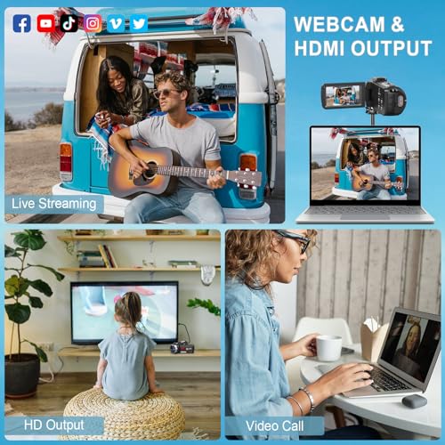 8K Video Camera 64MP Camcorder 18X Digital Zoom IR Night Vision WiFi P387388