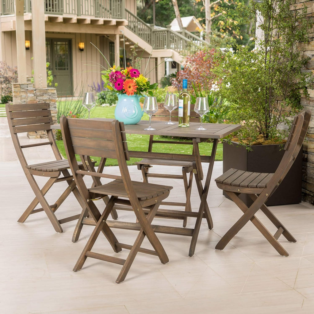 Acacia Wood Foldable Dining Set R51126