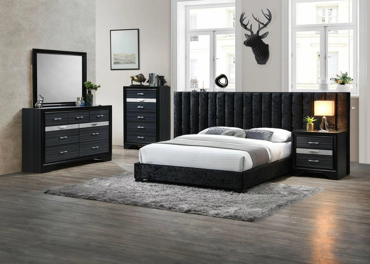 Black Queen 3pcs Bedroom Set O324953