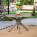 Round Acacia Wood Dining Table Y87472
