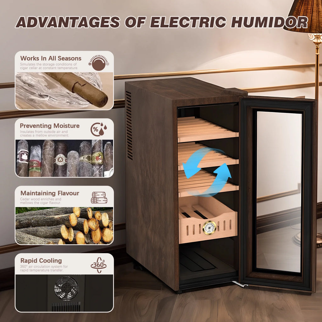 35L Electric Cigar Humidor with Cooling & Humidity Control T72563