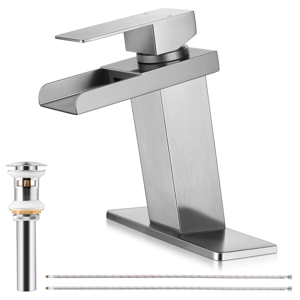 Modern Waterfall Spout Bathroom Sink Faucet J7908